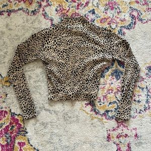 Brandy cheetah mock neck